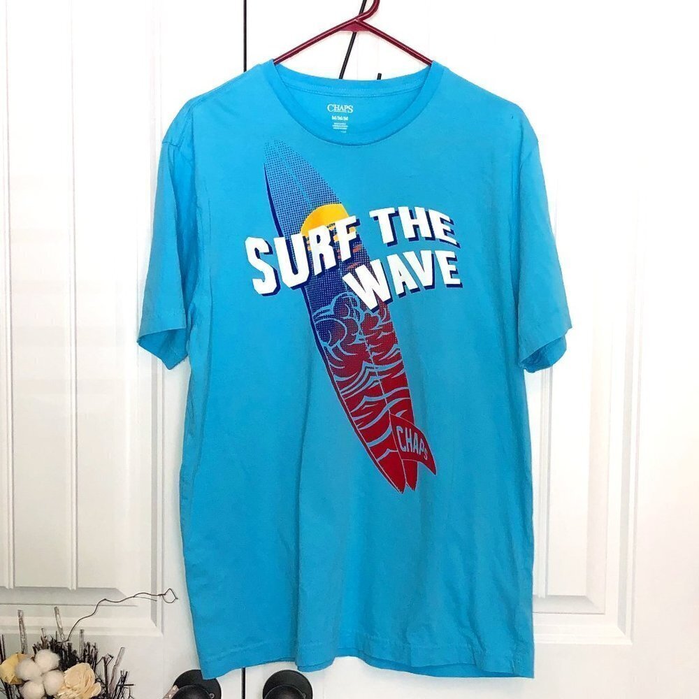 Chaps blue short sleeved surf t-shirt; Medium